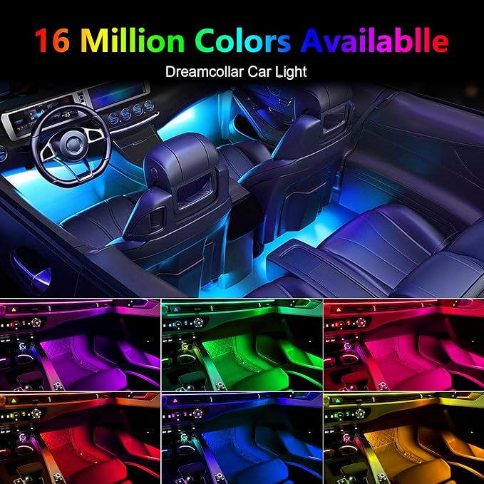 WEBUPAR Acrylic Interior Car Lights - 6 in 1 LED Strip Lights - Image 4