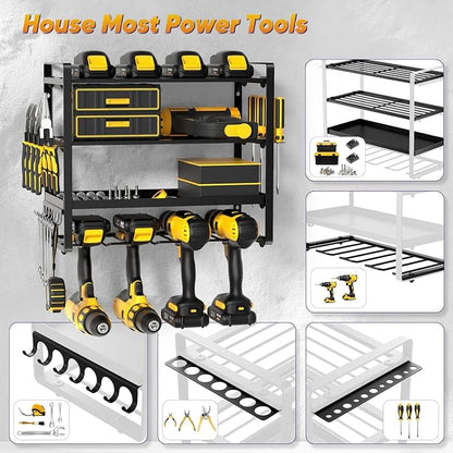 Power Tool Organizer Wall Mount, Heavy Duty Drill Holder, Garage Tool Organizer - Image 3