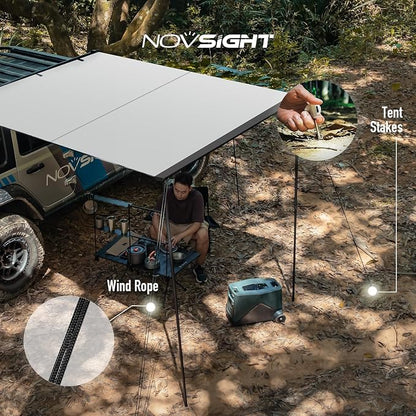 NOVSIGHT Car Side Off Road Awning 8.2 x 10ft, Waterproof Pull-Out - Image 5