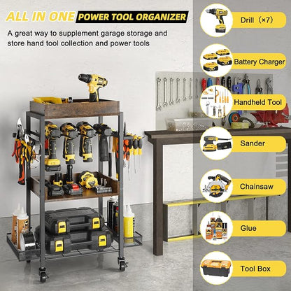 Power Tool Organizer Garage Storage Organization Shelving Tool Holder Drill - Image 2