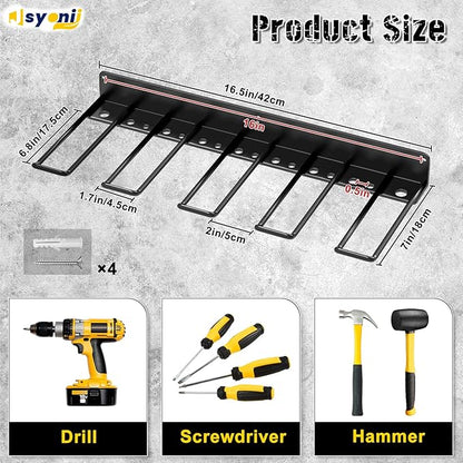 Power Tool Organizer, Drill Holder Wall Mount, 4 Cordless Drill Racks, Heavy - Image 2