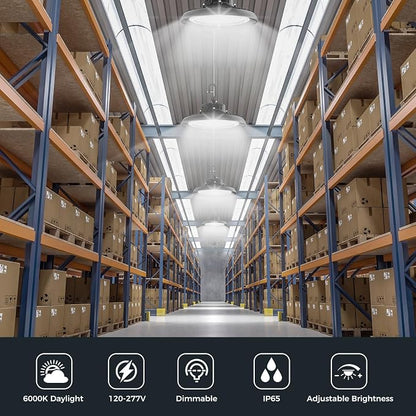 LED High Bay Lights 180W UFO Shop Lights 32400 LM 6000K Commercial Bay Lighting - Image 3