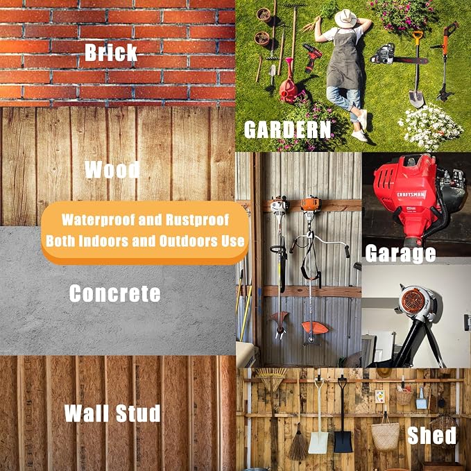 String Trimmer Hanger, Weedeater Rack, Garage Wall Power Tool Hooks, Utility - Image 6