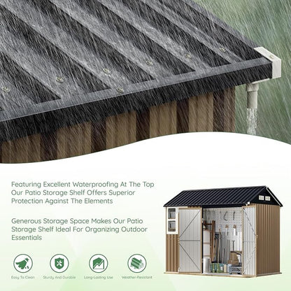 8X6FT Outdoor Steel Storage Shed - Image 8