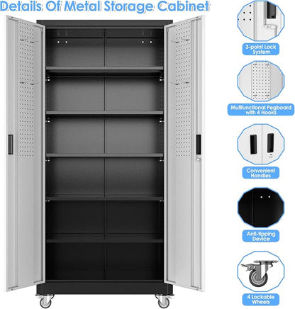 71"H×32"W×16"D Garage Storage Cabinet - Image 4