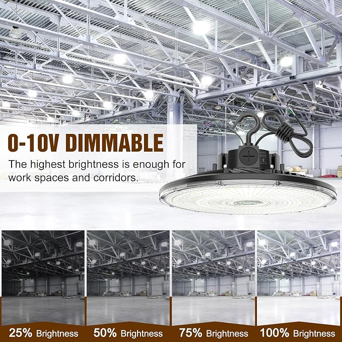 6 Pack 480V LED High Bay Light UL DLC Listed UFO Light 300W 240W 200W Adjustable - Image 5
