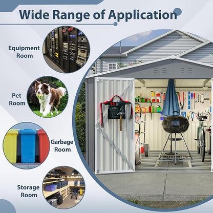 10X8 FT Outdoor Metal Storage Shed - Image 7