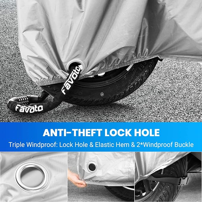 Favoto Motorcycle Cover Waterproof Outdoor - Image 4