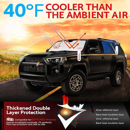 KAYZT Windshield Sun Shade for Toyota 4Runner 2010-2024 4-Runner Foldable - Image 6