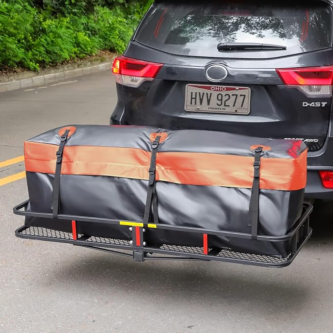 WEIZE Folding Hitch Mount Cargo Carrier 60" x 20" x 6", 500 lbs Capacity Hitch - Image 8