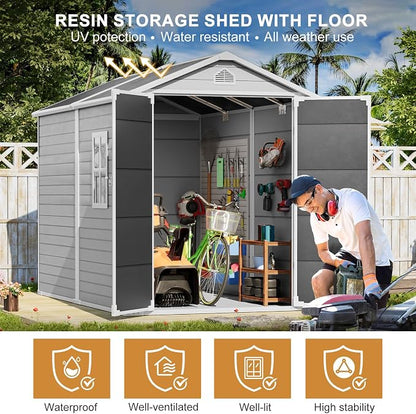 Restland 8x6 FT Resin Storage Shed - Image 6