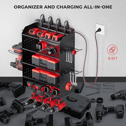 TRZZ Power Tool Organizer Wall Mount, 5-Layer Charging Station - Image 5