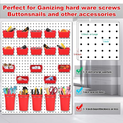 Yookeer 20 Pcs Pegboard Bins and Cups - Image 4