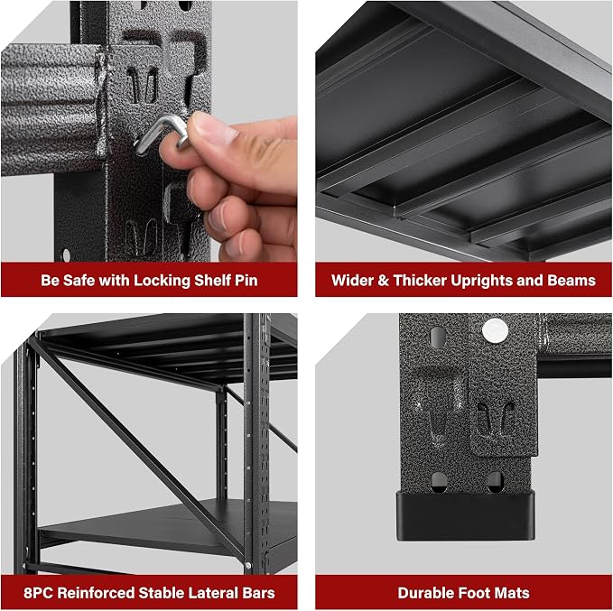 7000LBS Heavy Duty Garage Shelving Units, Large Storage Rack, Steel Shelf - Image 7