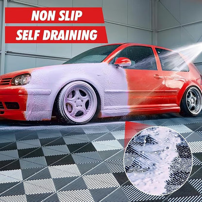 50PCS|15.7"x15.7" Garage Flooring Tiles, Non-Slip Interlocking Plastic Garage - Image 2