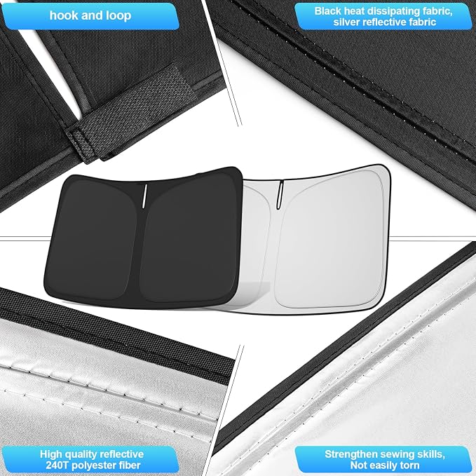 Windshield Sun Shade for Altima 2019-2025 Custom Fit Foldable Front Window - Image 6