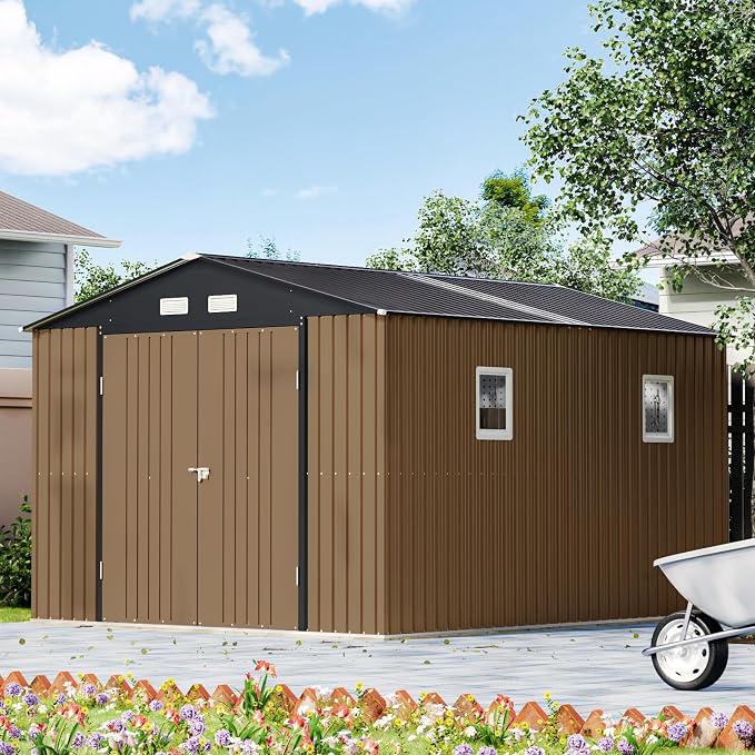 10X12X7.5 FT Outdoor Steel Storage Shed - Image 7