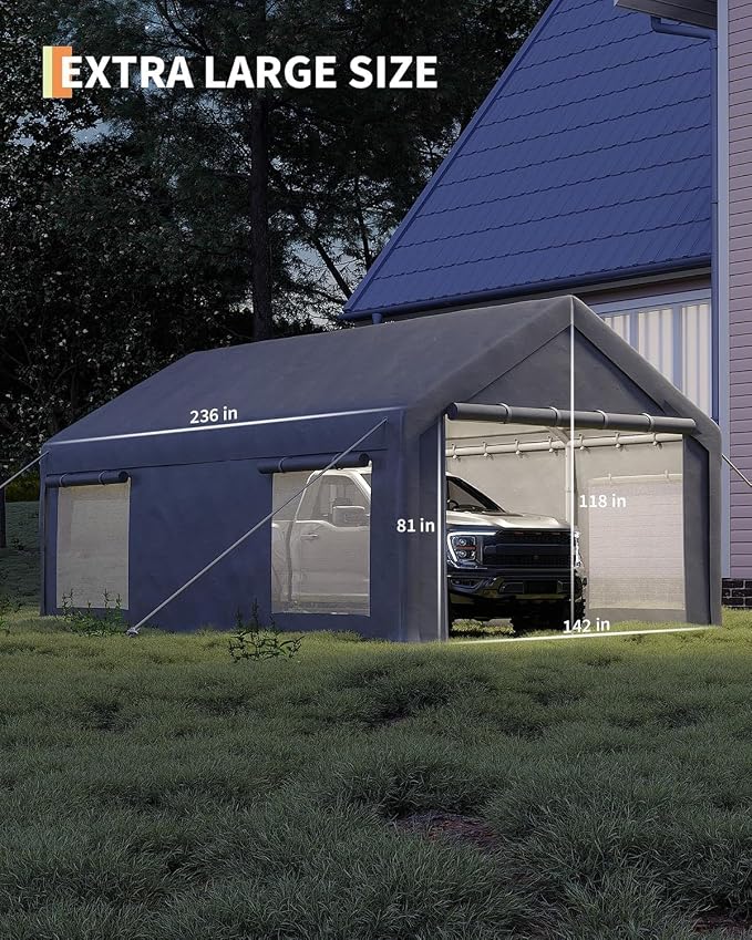 12 x 20ft Heavy-Duty Carport Canopy - Image 3