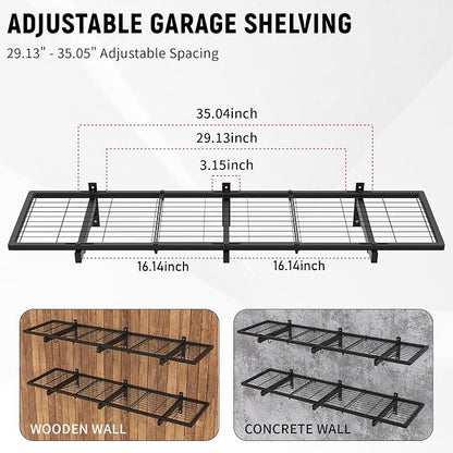 2 Pack Garage Wall Shelves, Heavy Duty Wall Shelf Organizer - Image 5