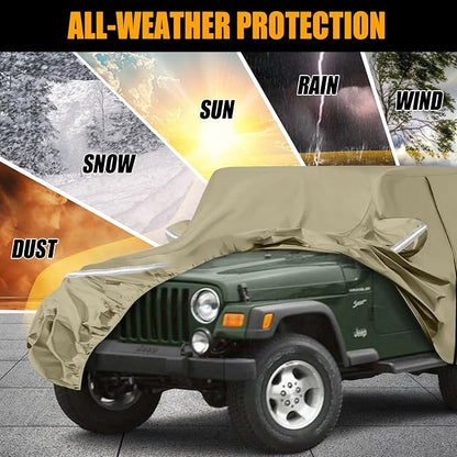 Waterproof Car Covers Replace for 1987-2006 Jeep Wrangler, Windproof Bands for - Image 6