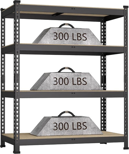 36" W x 16" D x 55" H Adjustable Garage Storage Shelves by BuxWellBang