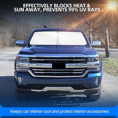 Windshield Sun Shade for Ch-evro-let Silverado 1500 2014-2018 Foldable Sunshade - Image 7