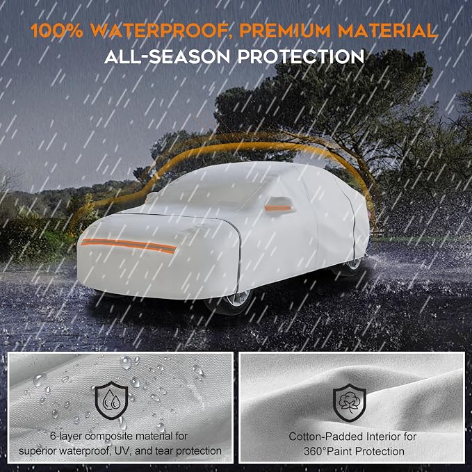 Car Cover Waterproof All Weather, 6 Layers - Image 3