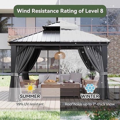 Aoxun 12' X 12' Hardtop Gazebo - Image 6