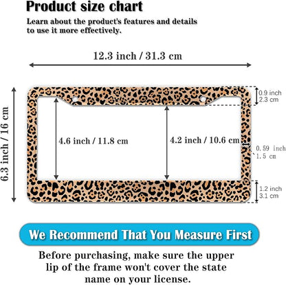 License Plate Frames Leopard Print Fun License Plate Frame Protector Cute - Image 2