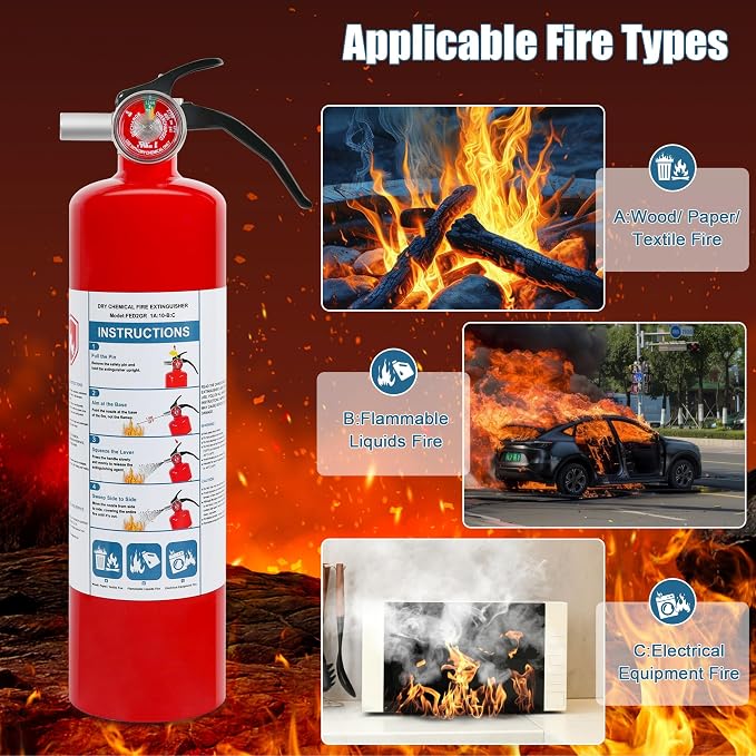 2 Pack Dry Chemical Fire Extinguishers 2.5 lb ABC, Boat Use, 1A:10B:C Rating - Image 4