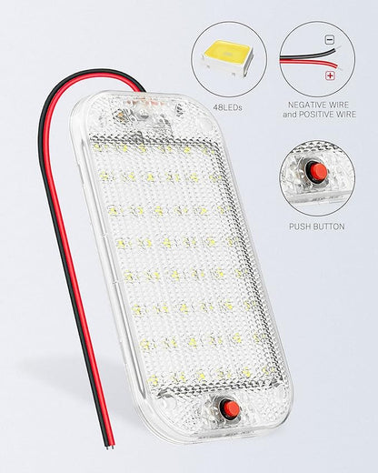 Dome Light for RV Interior, 48LED 800LM Ultra Bright 12 Volt LED White Lights - Image 4