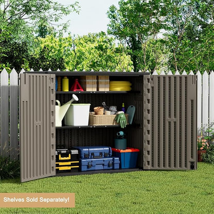 KINYING Outdoor Horizontal Storage Sheds, Outdoor Storage Cabinet Waterproof - Image 6
