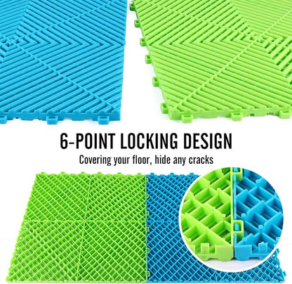 15.7"x15.7" Garage Flooring Tiles, Non-Slip Interlocking Plastic Garage Floor - Image 4