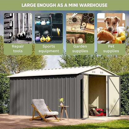 Patiowell 8 x 12 FT Metal Storage Shed - Image 5
