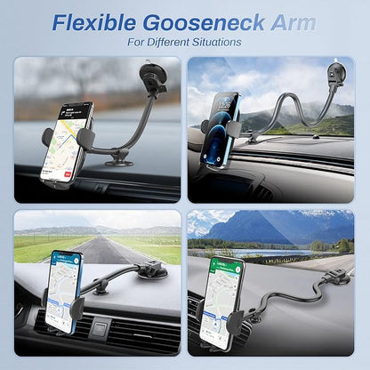 OQTIQ 13" Gooseneck Car Phone Mount – Windshield & Dashboard Holder - Image 7