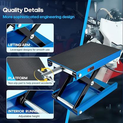 Motorcycle Lift Scissor Jack, 1200 LB Capacity Wide Deck Hoist Stand - Image 4