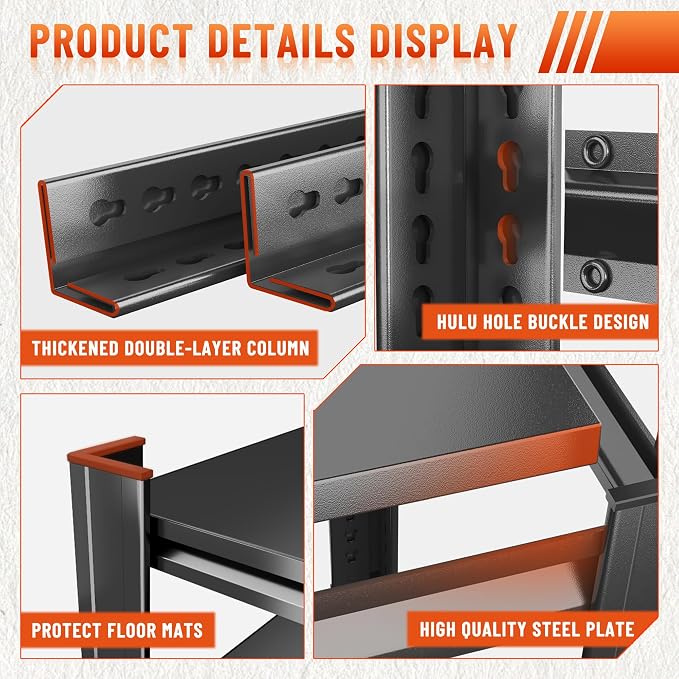 2500LBS Heavy Duty 5-Tier Steel Shelving Unit - Image 4