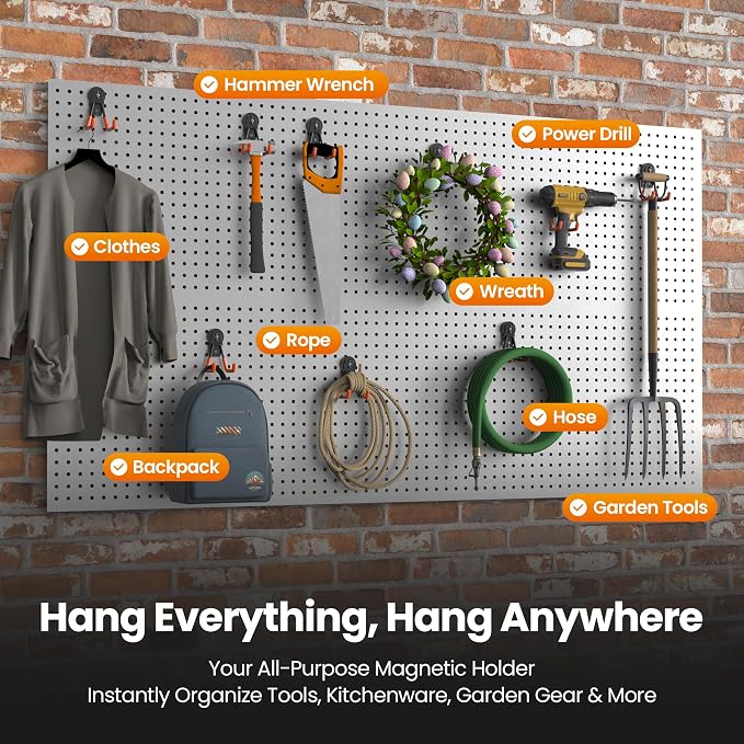 4 Pack Large Heavy Duty Magnetic Hook Extra Strong Magnetic Garage Hooks Big - Image 3