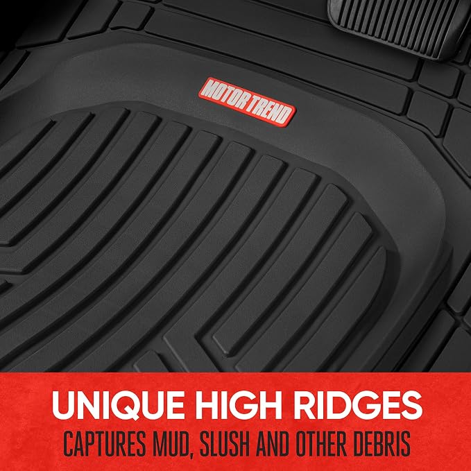 Motor Trend FlexTough Plus-2 Piece Front Car Floor Mats- Black Contour - Image 6