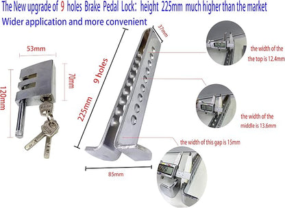 22.5cm Anti-Theft Auto Brake Clutch Lock Stainless Steel Vehicle Security - Image 3