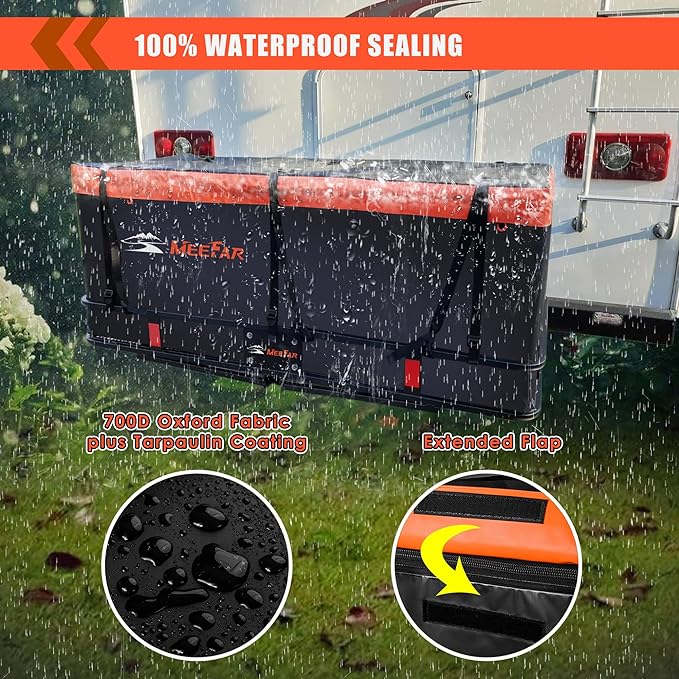 MeeFar Hitch Mount Cargo Carrier Bag Soft Shell 100% Waterproof 20 Cubic Feet - Image 7