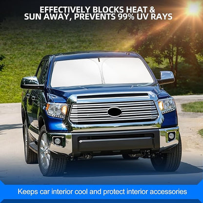 Windshield Sun Shade for Toyo-ta Tundra 2007-2021 Foldable Sunshade Custom Fit - Image 7