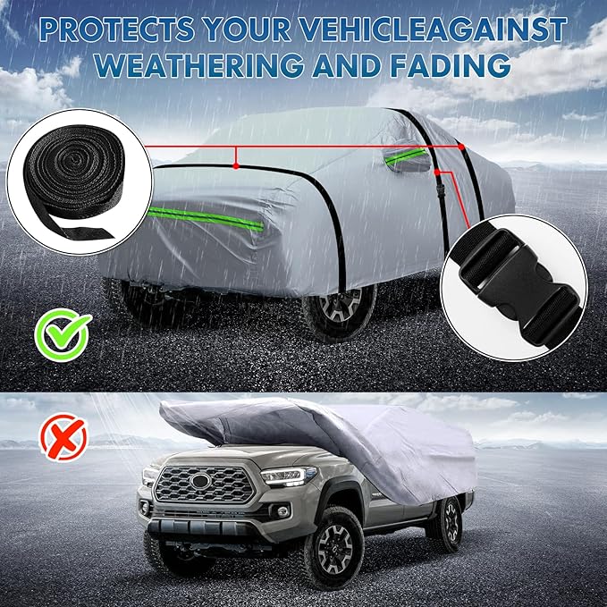KEYOOG Truck Pickup Car Cover, 6-layer All-weather Waterproof, Heavy Outdoor - Image 5