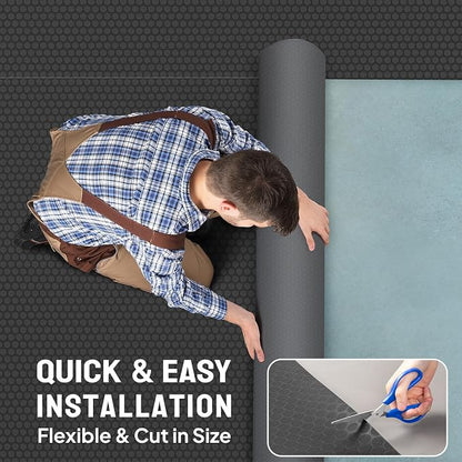 TUFFIOM 7.5 x 17 FT Garage Floor Mat, Thickened Coin Plate PVC Garage Mats - Image 4