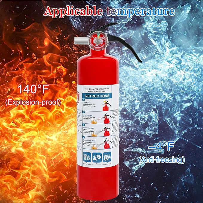 1 Pack ABC Dry Chemical Fire Extinguisher, 2.5 lb 1A:10B:C Rating - Image 2