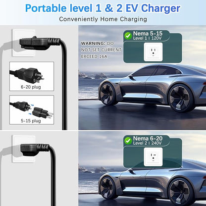 Portable Level 1&2 EV Charger, 16Amp Adjustable Current, Wallbox - Image 6