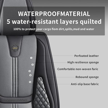 Car Seat Covers Full Set, Easy Install Luxury Leather Automotive Seat Covers - Image 5