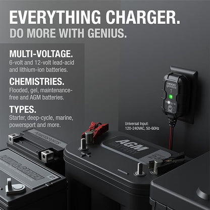 NOCO GENIUS1: 1A 6V/12V Smart Battery Charger – Automatic Maintainer, Trickle - Image 5