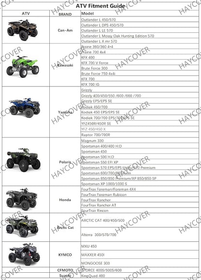 ATV Cover Waterproof for Polaris Sportsman Yamaha Grizzly Honda Kawasaki - Image 2