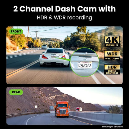 GEARit 4K Dual Dash Cam Front and Rear Camera - Image 2